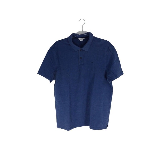 Calvin Klein Mens Blue Short Sleeve Medium Wash Collared Polo Shirt Size Large - Picture 1 of 5